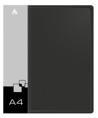 Папка на 2-х D-кольцах Бюрократ -0840/2DBLCK A4 пластик 0.8мм кор.40мм внутр. с вставкой черный