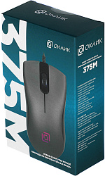 Мышь Оклик 375M серый/черный оптическая 1600dpi USB 3but (1012669)