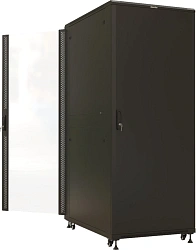 Шкаф серверный Hyperline (TTBR-4281-AS-RAL9004) напольный 42U 800x1000мм пер.дв.стекл задн.дв.спл.стал.лист 4 бок.пан. 1000кг черный 910мм 140.8кг 2055мм IP20 сталь