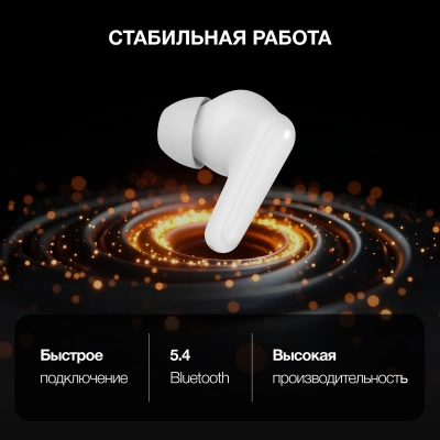 Гарнитура внутриканальные Hyundai Select H-EP203 белый беспроводные bluetooth в ушной раковине (HEP203W)