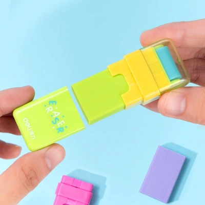 Ластик Deli VP154 60x26x16мм ПВХ ассорти