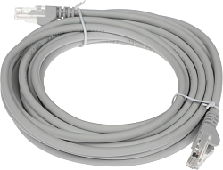 Патч-корд Lanmaster LAN-PC45/U5E-5.0-GY UTP RJ-45 вил.-вилка RJ-45 кат.5E 5м серый LSZH (уп.:1шт)