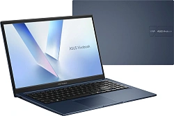 Ноутбук Asus Vivobook 15 X1504MA-BQ601 Core 3 304 8Gb SSD256Gb Intel Graphics 15.6" IPS FHD (1920x1080) без ОС blue WiFi BT Cam (90NB17I1-M01140)