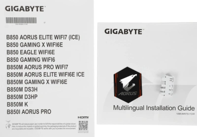 Материнская плата Gigabyte B850M A ELT WF6E ICE SocketAM5 AMD B850 4xDDR5 mATX AC`97 8ch(7.1) 2.5Gg RAID+DP
