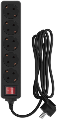 Сетевой фильтр PC Pet AP01006-1.8-B 1.8м (5 розеток) черный (пакет ПЭ)
