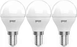 Лампа светодиодная Gauss Basic 10531152T 5.5Вт цок.:E14 шар 220B св.свеч.бел.теп. (упак.:3шт)