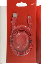 Кабель Hama 00187227 USB (m)-micro USB (m) 1м красный плоский