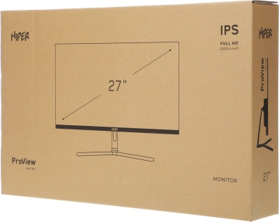 Монитор Hiper 27" HB2702 черный IPS LED 4ms 16:9 HDMI M/M матовая 300cd 178гр/178гр 2560x1440 75Hz FreeSync DP Quad HD 2K (1440p) 4кг