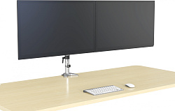 Кронштейн для мониторов Cactus CS-VM-FE124D-AL серебристый 15"-27" макс.8кг настольный поворот и наклон