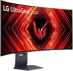 Монитор LG 44.5" UltraGear 45GS95QE-B черный OLED LED 21:9 HDMI M/M матовая HAS Piv 1500000:1 1300cd 178гр/178гр 3440x1440 240Hz G-Sync FreeSync Premium Pro DP SPDIF WQ USB 12.3кг