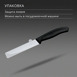 Нож кухонный Victorinox Swiss Classic (6.7903) стальной для стейка лезв.120мм прямая заточка черный