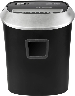 Шредер Cactus CS-SH-P6 черный/серый (секр.P-4) фрагменты 10лист. 21лтр. скрепки скобы пл.карты