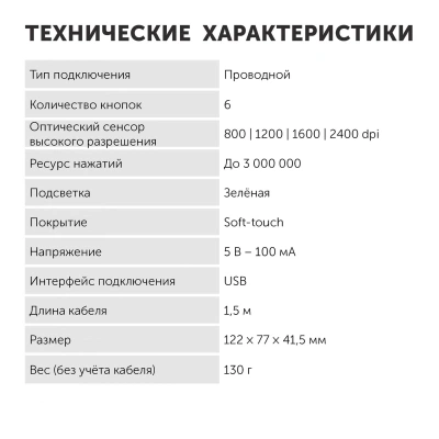 Мышь Оклик 815G Inferno черный оптическая 3600dpi USB 6but (351860)