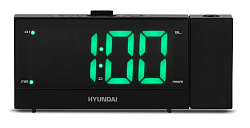 Радиобудильник Hyundai H-RCL243 черный LCD проек.изоб. подсв:зеленая часы:цифровые FM