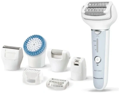 Эпилятор Panasonic ES-EY90-A503 скор.:3 насад.:6 от аккум. белый/голубой