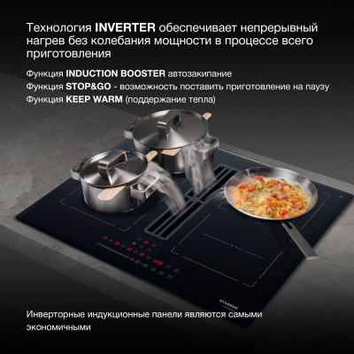 Индукционная варочная поверхность Hyundai HHIH 6858 BG черный