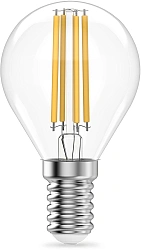 Лампа филам. Gauss Filament 8Вт цок.:E14 шар 220B св.свеч.бел.нейт. (упак.:10шт) (52128)