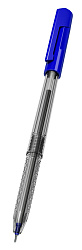 Ручка шариков. Deli Arrow EQ00830 прозрачный/синий d=0.5мм син. черн.