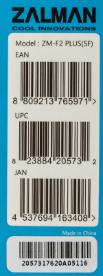 Вентилятор для корпуса Zalman ZM-F2 Plus (SF) 90х90x25 черный 3-pin 23дБ Ret