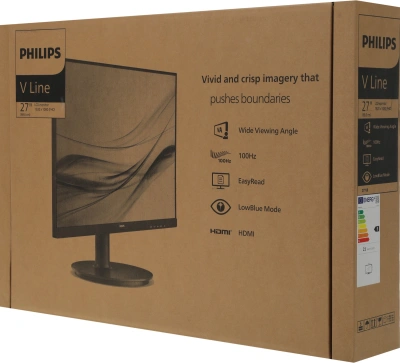 Монитор Philips 27" V Line 271V8LAB черный VA LED 1ms 16:9 HDMI M/M матовая 250cd 178гр/178гр 1920x1080 100Hz VGA FHD 3.74кг