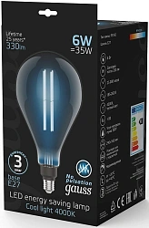 Лампа светодиодная Gauss Filament Vintage 6Вт цок.:E27 шар 220B св.свеч.бел.нейт. (упак.:1шт) (179802205)