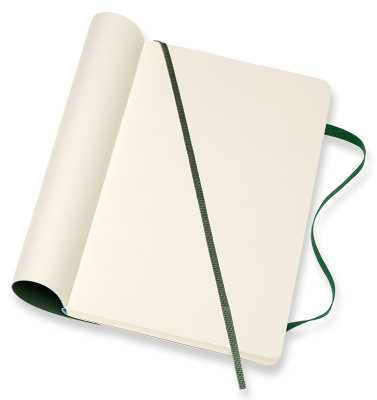 Блокнот Moleskine CLASSIC SOFT QP618K15 Large 130х210мм 192стр. нелинованный мягкая обложка зеленый