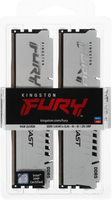 Память DDR5 2x32GB 5200MHz Kingston KF552C40BWK2-64 Fury Beast Expo RTL Gaming PC5-41600 CL40 DIMM 288-pin 1.25В kit single rank с радиатором Ret