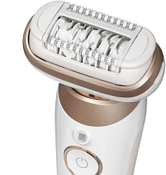 Эпилятор Braun SES9-011 скор.:2 насад.:3 от электр.сети от аккум. белый/золотистый