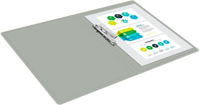 Папка метал.зажим Buro -ECB04CGREY A4 пластик 0.5мм серый