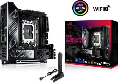 Материнская плата Asus ROG STRIX Z890-I GAMING WIFI Soc-1851 Intel Z890 2xDDR5 mini-ITX AC`97 8ch(7.1) 2.5Gg RAID+HDMI