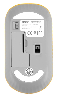 Мышь Acer OMR200 белый/желтый оптическая 1200dpi беспров. USB для ноутбука 3but (ZL.MCEEE.020)