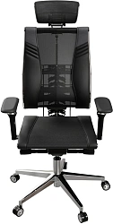 Кресло руководителя эргономичное Метта Yoga Spine Triumph B2 (Черный CC.50.15.13A) Infinity Easy Clean экокожа/сетка с подголов. крестов. алюминий хром