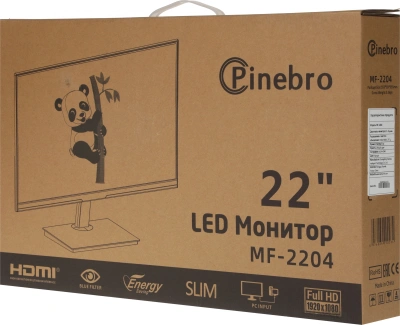 Монитор Pinebro 21.5" MF-2204 черный IPS LED 5ms 16:9 HDMI матовая 250cd 178гр/178гр 1920x1080 75Hz VGA FHD 2.2кг