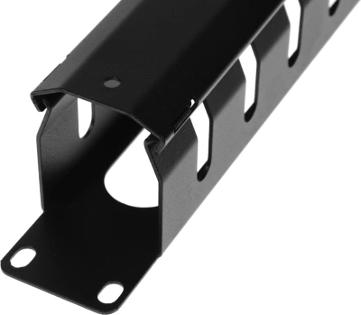 Кабельный органайзер горизонтальный ЦМО ГКЗ-1U-9005 односторонний пластиковый канал 1U шир.:19" глуб.:57мм