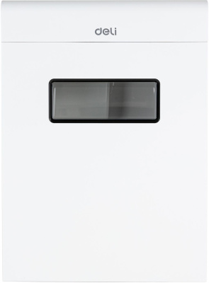 Шредер Deli E9903-EU белый/черный (секр.P-4) фрагменты 12лист. 23лтр. скрепки скобы пл.карты CD