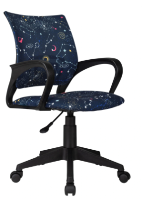 Кресло детское Бюрократ Burokids 1 темно-синий зодиак крестов. пластик