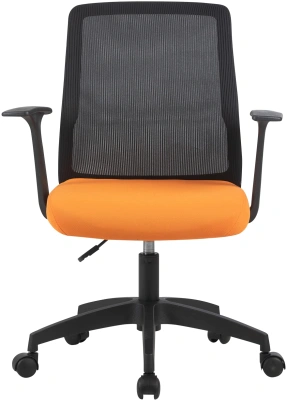 Кресло Cactus CS-MC222-BKOR черный сиденье оранжевый сетка/ткань низк.спин. крестов. пластик пластик черный