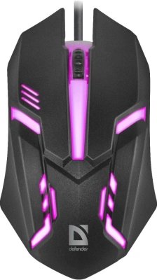 Мышь Defender Cyber MB-560L черный оптическая 1600dpi USB для ноутбука 2but (52560)