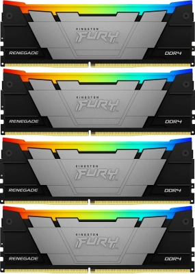 Память DDR4 4x32GB 3600MHz Kingston KF436C18RB2AK4/128 Fury Renegade RGB RTL Gaming PC4-28800 CL18 DIMM 288-pin 1.35В dual rank с радиатором Ret