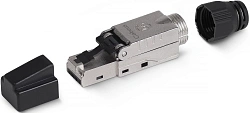 Коннектор Cabeus (8P8C-SH-C6+-TWP) кат.6A RJ45 с защитным колпачком серебристый