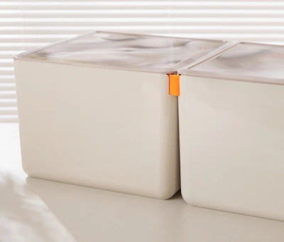 Короб для хранения Deli XDM13grey 1отд. 212x212x153мм серый/серый пластик