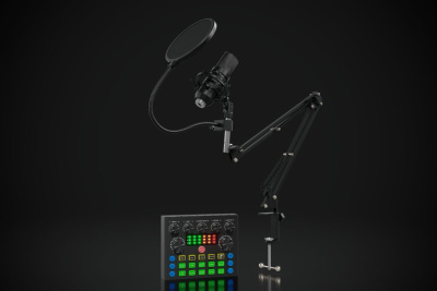 Микрофон проводной Оклик SM-600G 2.5м черный