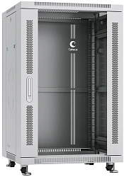 Шкаф коммутационный Cabeus (SH-05C-18U60/60) напольный 18U 600x600мм пер.дв.стекл металл 800кг серый 500мм 988мм IP20 сталь