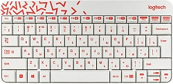 Клавиатура + мышь Logitech MK240 клав:белый/красный мышь:белый/красный USB беспроводная slim Multimedia (920-008160)