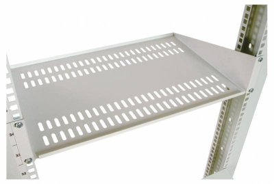 Полка стационарная ЦМО МС-20-9005 2U нагр.:15кг. 19" 200мм черный (упак.:1шт)