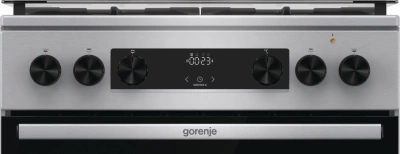 Плита Комбинированная Gorenje GKS6C70XF нержавеющая сталь (стеклянная крышка) реш.чугун