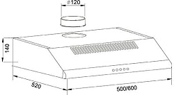 Вытяжка козырьковая Oasis UP-50C (F) коричневый управление: кнопочное (1 мотор)
