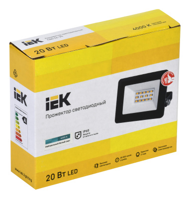 Прожектор уличный IEK СДО LPDO601-20-40-K02 светодиодный 20Втчерный