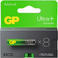 Батарея GP Ultra Plus Alkaline 24AUPA21-2CRB8 AAA (8шт) блистер