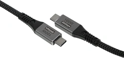 Кабель Premier 100W/4K 60HZ/20GBS USB Type-C (m)-USB Type-C (m) 1м черный